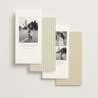 This is a lipstick save the date with standard by Maja Cunningham called chantilly printing on recycled smooth signature in tall