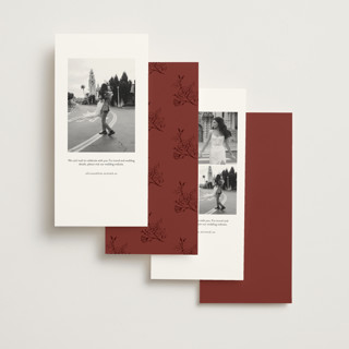 This is a rust save the date with standard by Ani Somi called rose ink printing on signature in tall