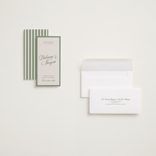 This is a olive save the date with standard by Cass Loh called classic bold border printing on signature in tall