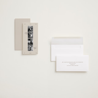 This is a pebble save the date with standard by Elly called moments printing on recycled smooth signature in tall