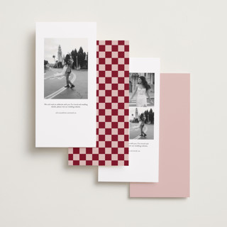 This is a scarlet save the date with standard by Creo Study called modern showcase printing on recycled smooth signature in tall