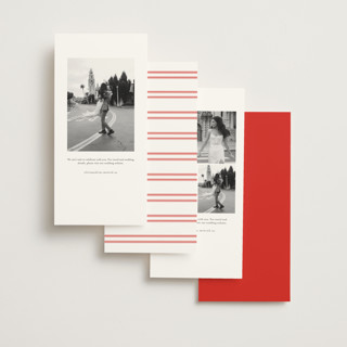 This is a pomodoro save the date with standard by Megan Davis called coppola printing on signature in tall