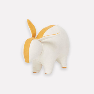 This is a white accent pieces by Anchal called handmade bunny stuffed animal in standard