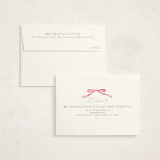 This is a coral kids thank you cards with standard by Yaling Hou Suzuki called bow garden printing on strathmore in standard