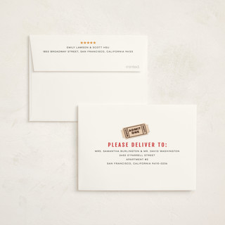 This is a cobblestone kids thank you cards with standard by Sherley Ferreira called movie night party printing on strathmore in standard