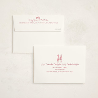 This is a cherry kids thank you cards with standard by Tamara Hilje called sixteen bow candles printing on strathmore in standard