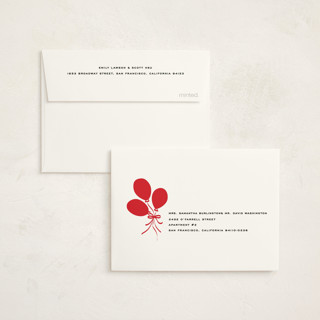 This is a ruby kids thank you cards with standard by Jennifer Lew called birthday hat printing on strathmore in standard
