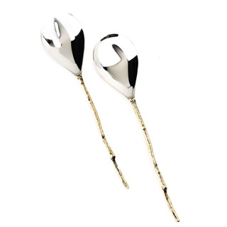 This is a brass tableware by Shelton Metal called olive branch serving spoon set in standard