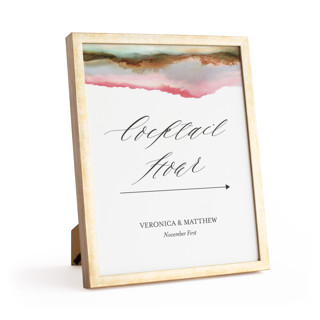 This is a brass gold place card holders by Minted called gold 11x14 in standard