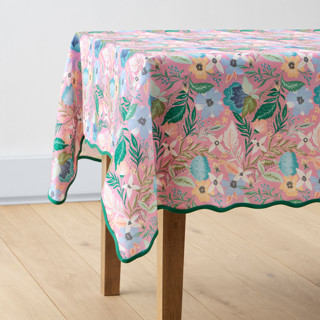 This is a blush table linens by Alethea and Ruth called jungle florals in standard