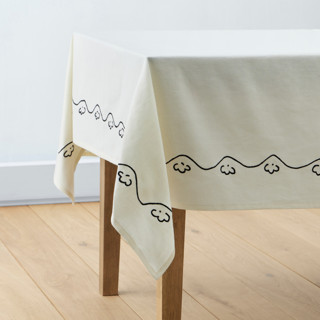This is a cream table linens by Inkblot Design called all grown up in standard