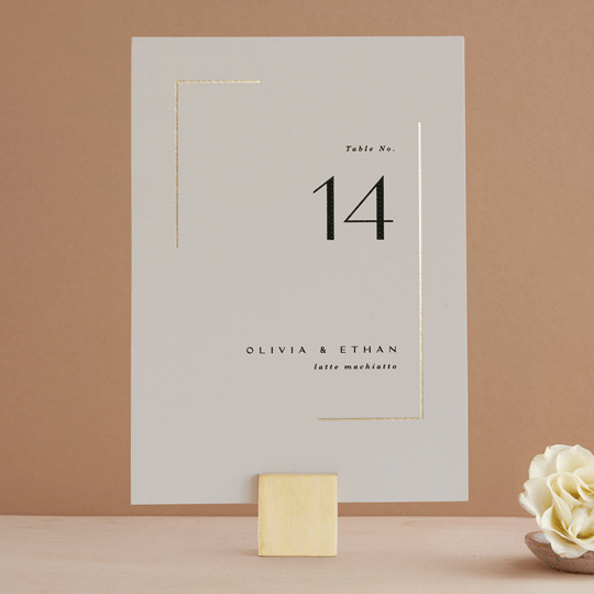 Corners FoilPressed Table Numbers by Owl and Toad Minted