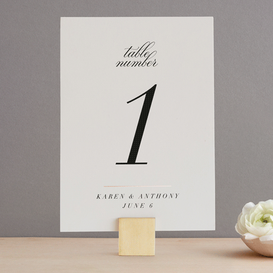 Bare FoilPressed Table Numbers by Jackie Mangiolino Minted