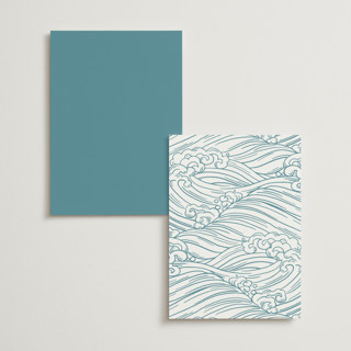 This is a aqua table numbers with foil pressed by Jessie Steury called waves printing on doublethick in standard