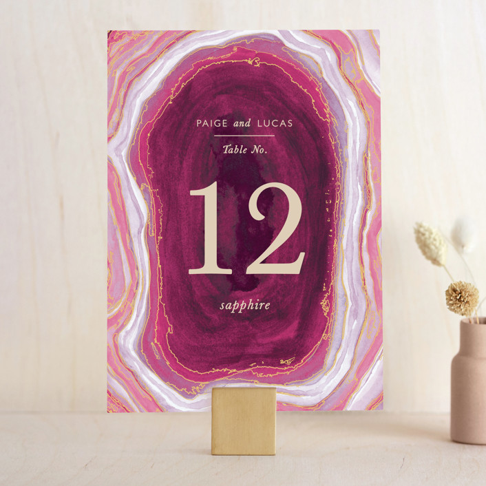 Gilt Agate Wedding Table Numbers by Kaydi Minted