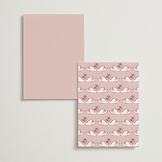 This is a scarlet table numbers with standard by Lucrecia Caporale called swan love printing on doublethick in standard