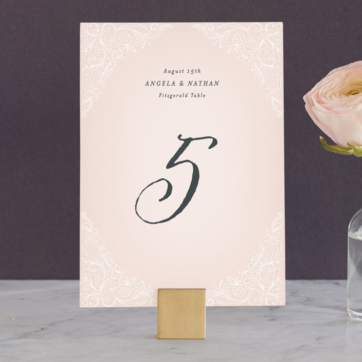 Elegant Lace Table Numbers by Hooray Creative Minted