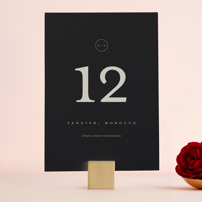 "refined" - Table Numbers in Black Tie by Laura Hamm.