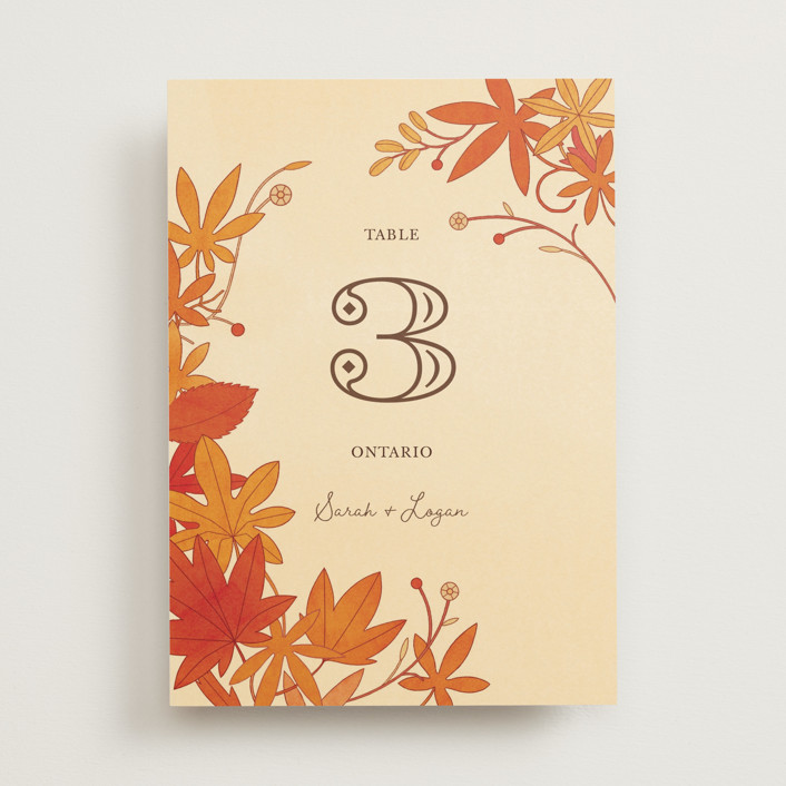 "Fall in Love" - Rustic, Vintage Table Numbers in Autumn by Morgan Ramberg.
