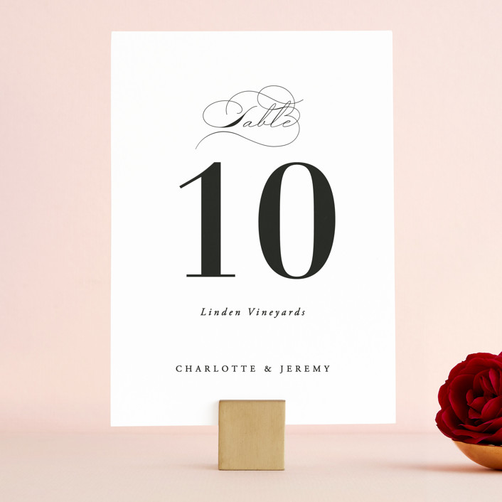 "Together With You" - Table Numbers in Noir by Kimberly FitzSimons.