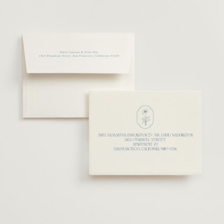 This is a cerulean wedding thank you cards with standard by Baumbirdy called flora arch printing on signature in standard