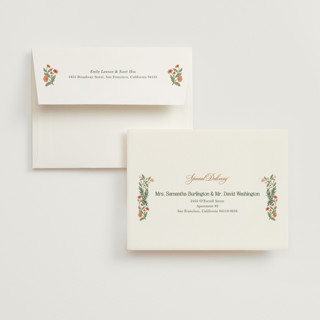 This is a garden wedding thank you cards with standard by Elly called garden heirloom printing on recycled smooth signature in standard