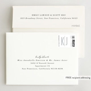 This is a cotton wedding thank you cards with standard by Jessie Steury called monumental printing on recycled smooth signature in standard
