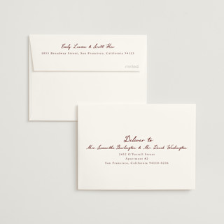 This is a wine wedding thank you cards with standard by Cass Loh called handwritten printing on signature in standard