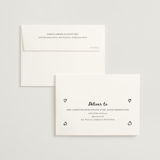 This is a lace wedding thank you cards with standard by Cass Loh called simple monogram printing on recycled smooth signature in standard