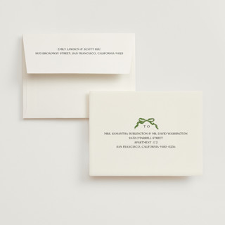 This is a pine wedding thank you cards with standard by Pati Cascino called gibson printing on recycled smooth signature in standard