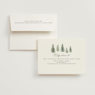 This is a forest wedding thank you cards with standard by Petra Kern called montagna printing on signature in standard