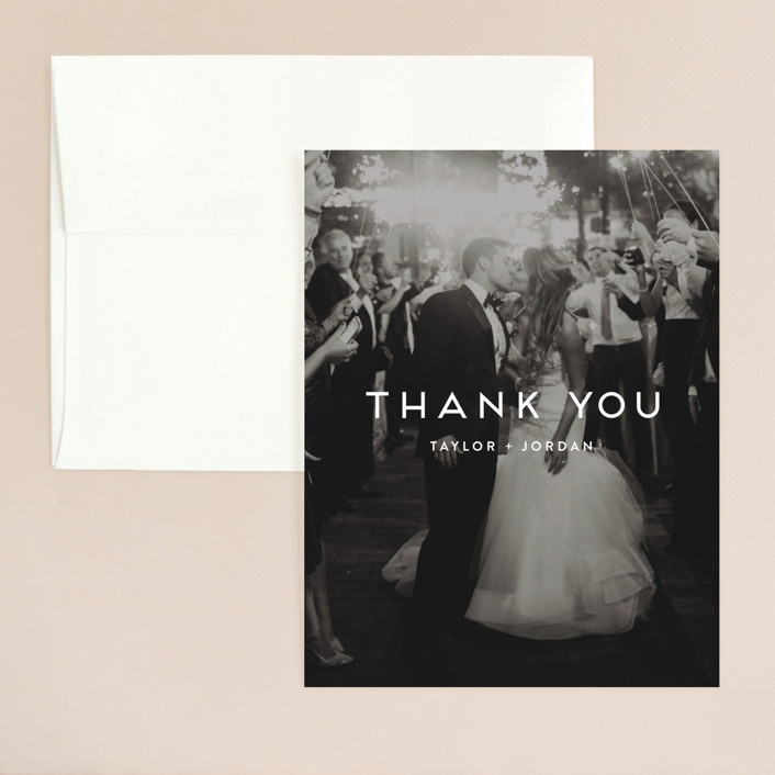 Modern Stamp Customizable Wedding Thank You Flat Card In Blue By Seulghi Modern Stamp Customizable Wedding Thank You Flat Card In Blue By Seulghi