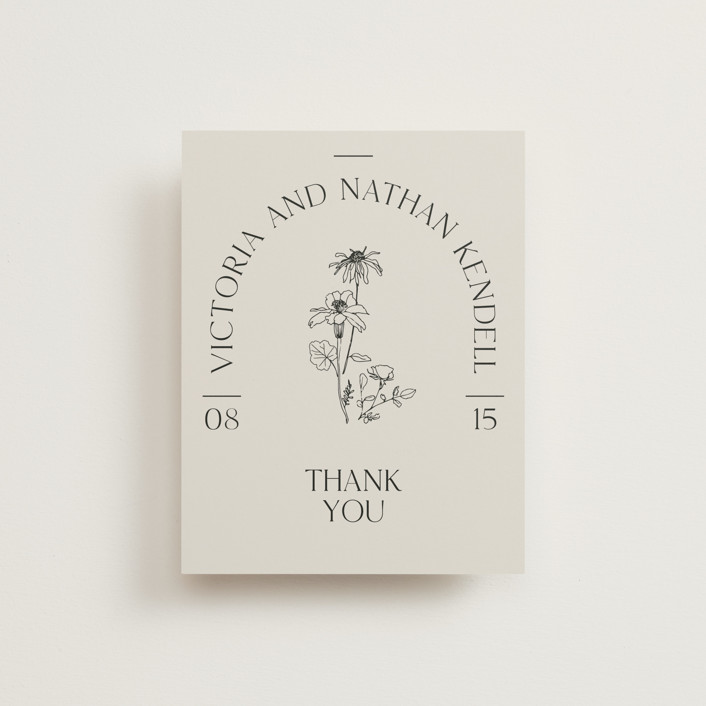 Floral Type Arch Thank You Card by Baumbirdy Minted
