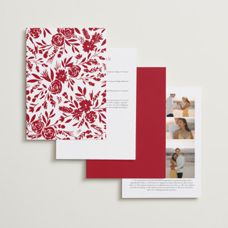 This is a ruby foil stamped wedding invitations with foil pressed by Yaling Hou Suzuki called garden vines printing on signature in standard