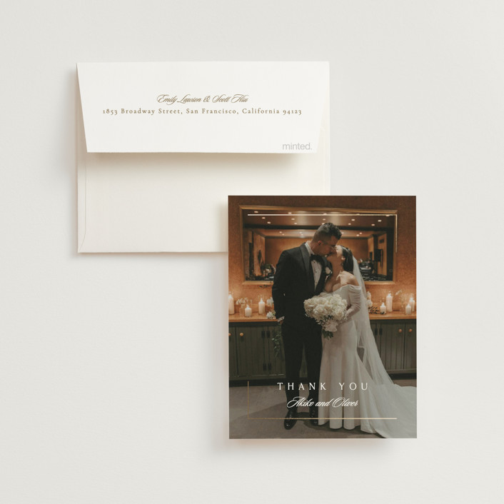 "The Gallery" - Foil-pressed Wedding Thank You Cards in Quartz by Kristie Kern.