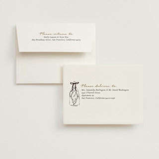 This is a noir wedding thank you cards with foil pressed by Jackie Crawford called sparkling champagne tower printing on signature in standard