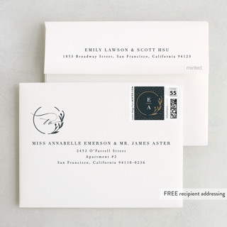 This is a midnight wedding thank you cards with foil pressed by Ana de Sousa called for eternity printing on recycled smooth signature in standard