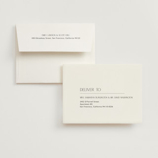 This is a silk wedding thank you cards with foil pressed by Kelly Schmidt called modern corner printing on recycled smooth signature in standard