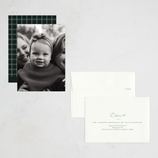 This is a navy thanksgiving cards invitations with standard by Heather Cairl called simple thanks printing on recycled smooth signature in petite