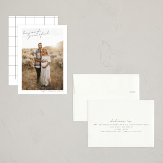 This is a ocean thanksgiving cards invitations with standard by Maja Cunningham called beyond grateful printing on recycled smooth signature in petite