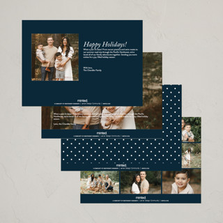 This is a navy thanksgiving cards invitations with standard by Jennifer Postorino called grateful heart printing on recycled smooth signature in petite