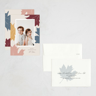 This is a gourd thanksgiving cards invitations with standard by Pixel and Hank called maple printing on recycled smooth signature in petite