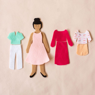 This is a multicolor home decor by Lowercase Toys called felt doll starter set - caramel in standard