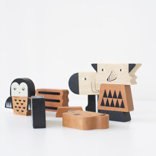 This is a multicolor home decor by Wee Gallery called animal tower in standard