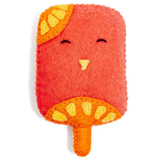 This is a orange home decor by Global Goods Partners called felt food toys & picnic basket-orange popsicle in standard