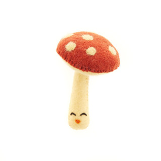 This is a white home decor by Global Goods Partners called felt food toys & picnic basket-mushroom in standard