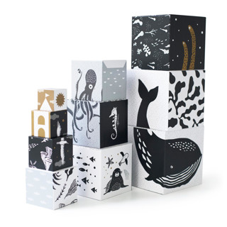 This is a multicolor home decor by Wee Gallery called wee gallery nesting blocks - ocean animals in standard