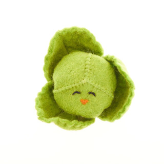 This is a green home decor by Global Goods Partners called felt food toys & picnic basket- cabbage in standard