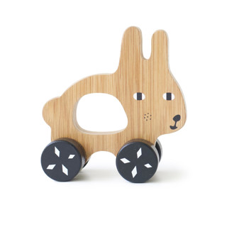 This is a natural home decor by Wee Gallery called wee gallery push toy - bunny in standard