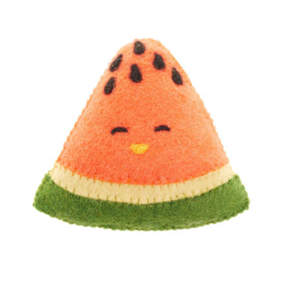 This is a red home decor by Global Goods Partners called felt food toys & picnic basket- watermelon in standard